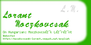 lorant moczkovcsak business card